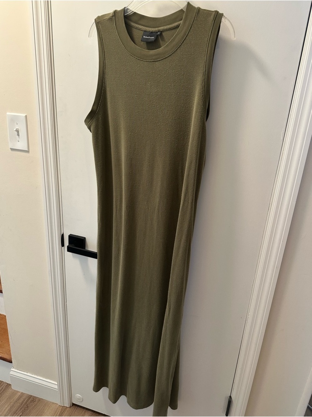 Richer Poorer Olive Sleeveless Rib-Knit Maxi Dress